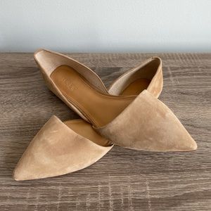 j. crew tan suede d’orsay pointed-toe flats NWOB
